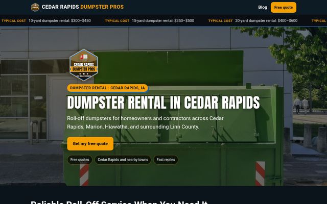 Cedar Rapids Dumpster Pros