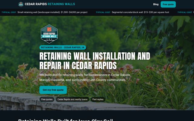 Cedar Rapids Retaining Walls